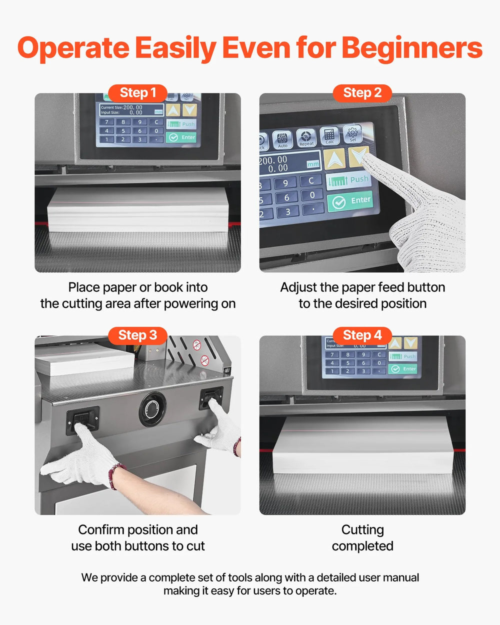 Vevor Electric Paper Cutter Programmable 17.9" Cutting Width 2.2" Thickness 220V New