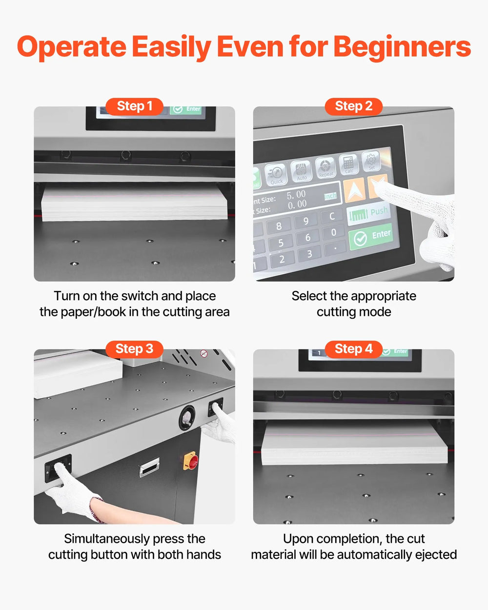 Vevor Electric Paper Cutter 28" Cutting Width 3.03" Thickness 2800W 220V New