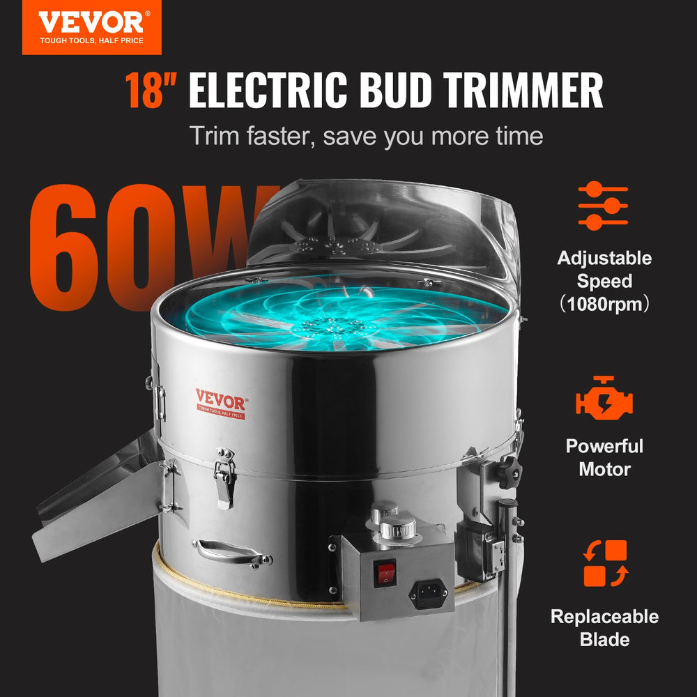 Vevor Electric Bud Trimmer with Stainless Steel Blades 60W Adjustable Speed 120V New