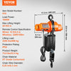 Vevor Electric Chain Hoist Single Phase 2200 Lbs Load 20 Ft Lifting New