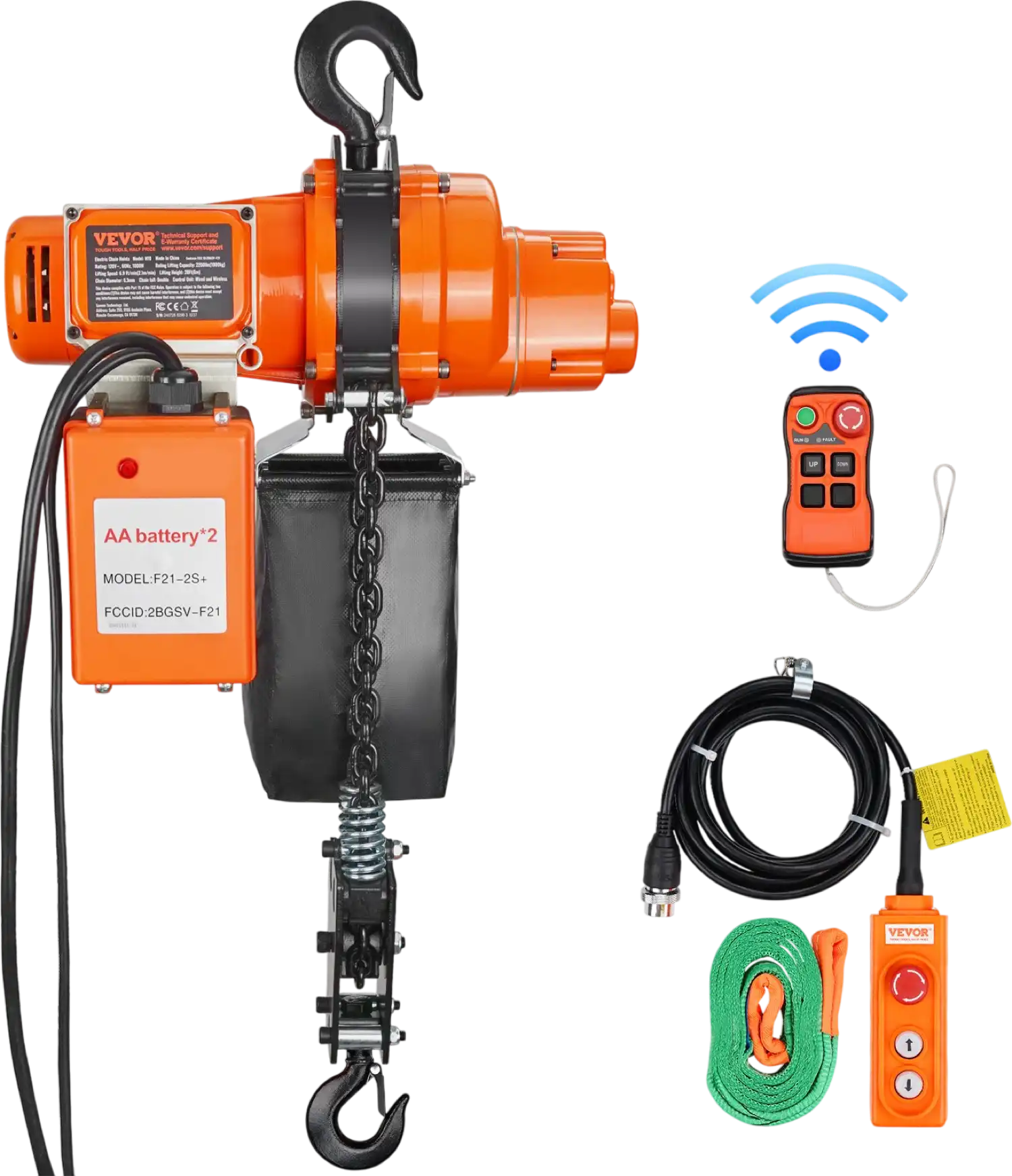 Vevor Electric Chain Hoist Single Phase 2200 Lbs Load 20 Ft Lifting New