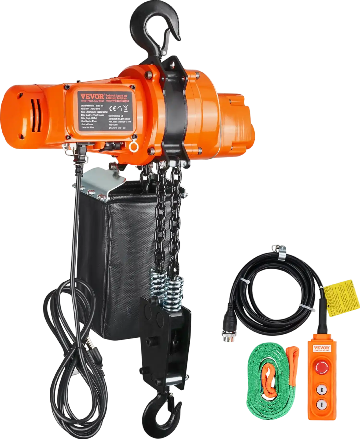 Vevor Electric Chain Hoist Single Phase 2200 Lbs Load 10 Ft Lifting New