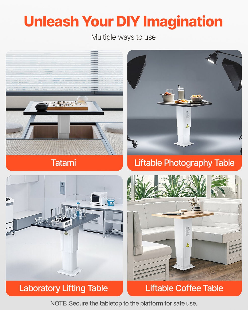 Vevor Electric Table Lifting Column System 14.2" - 31.1" Height Range 176 Lbs Capacity New