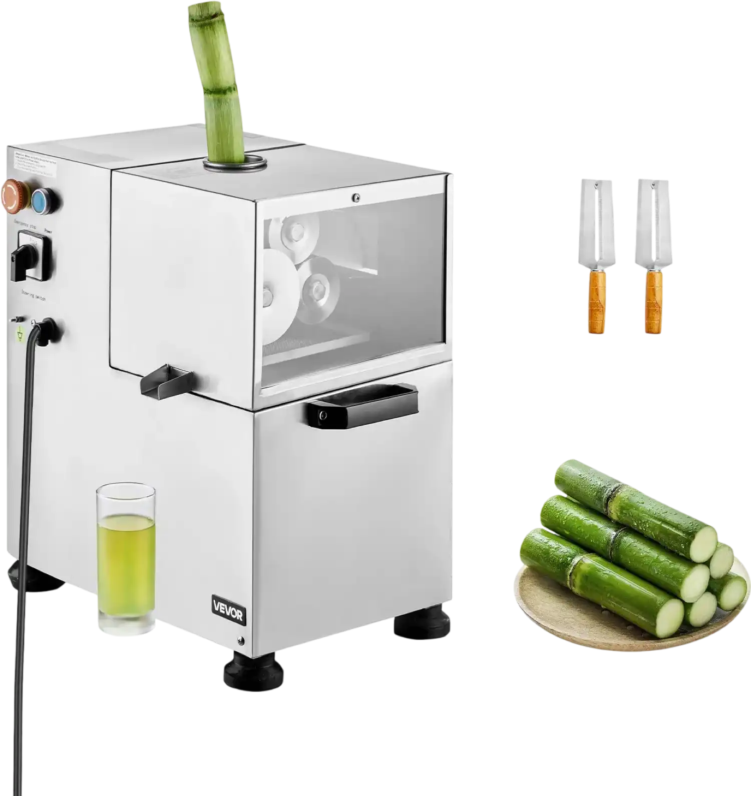 Vevor Commercial Sugarcane Juicer 661 Lbs/Hr Output Stainless Steel 800W New