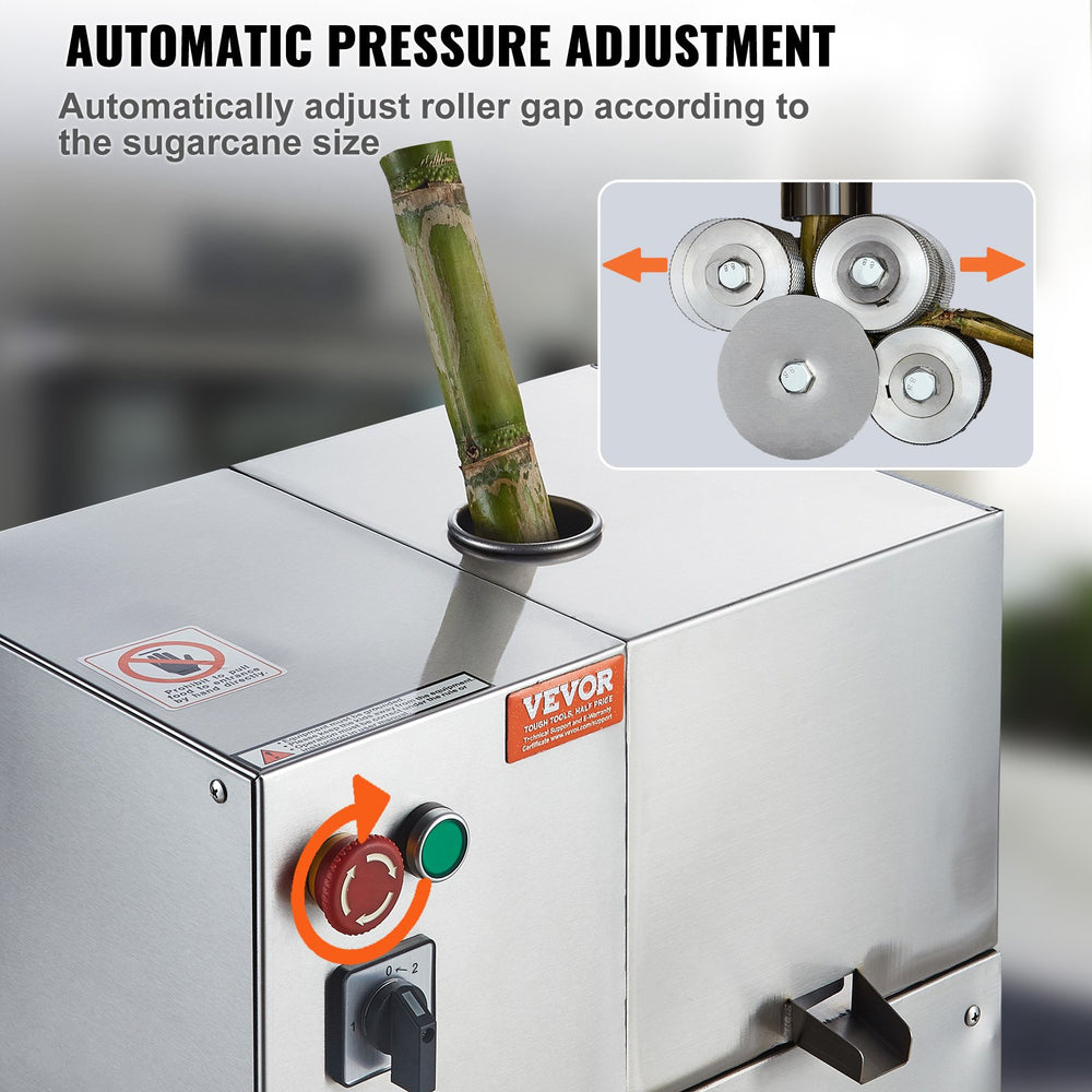 Vevor Electric Sugar Cane Juicer 661 Lbs/Hr High Output 800W New