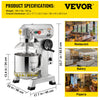 Vevor Commercial Food Mixer 30 Quart 3-Speed Adjustable with Timing Function New