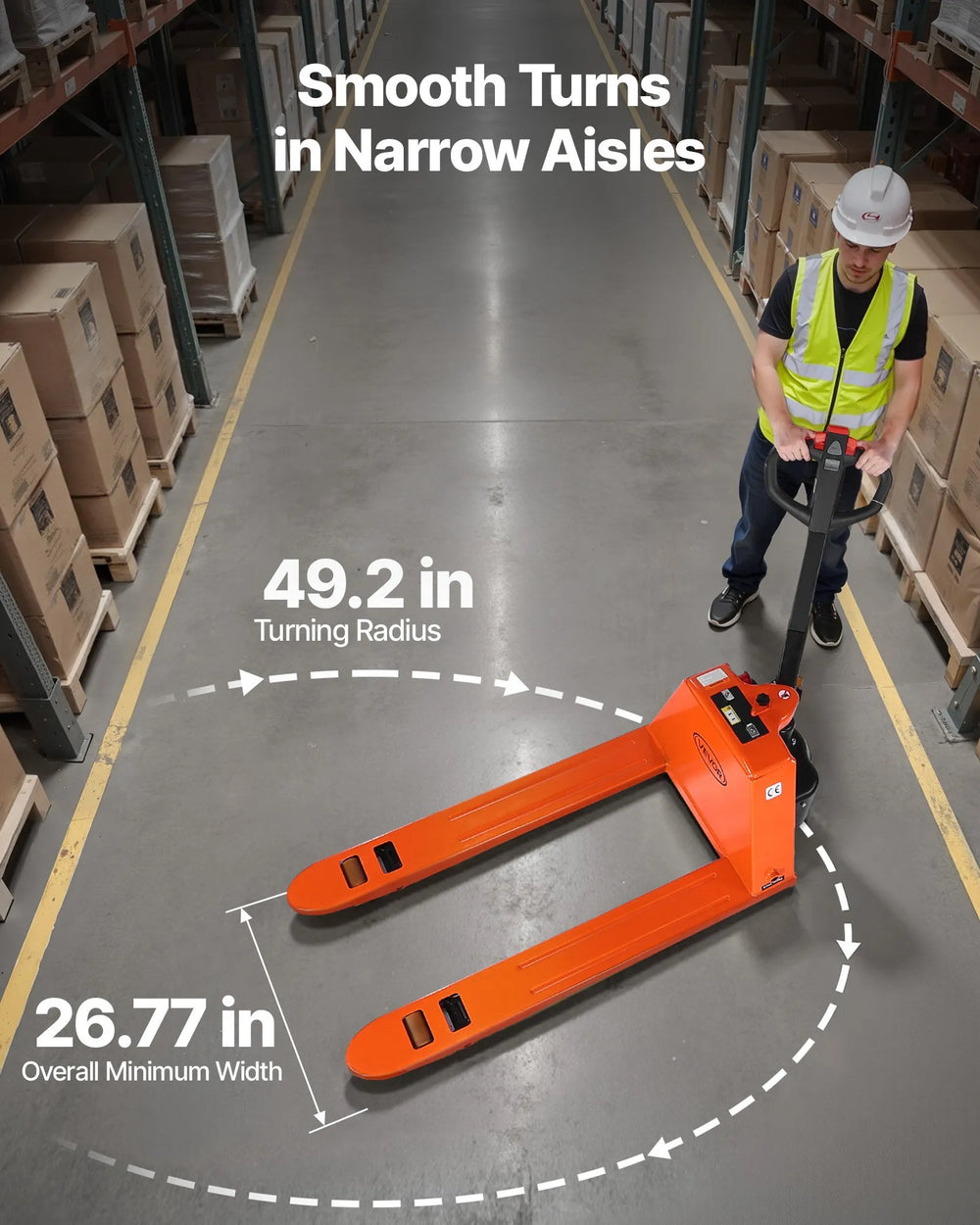 Vevor Electric Pallet Jack 3300 lbs. 48V Lithium Battery 48" x 27" Forks New