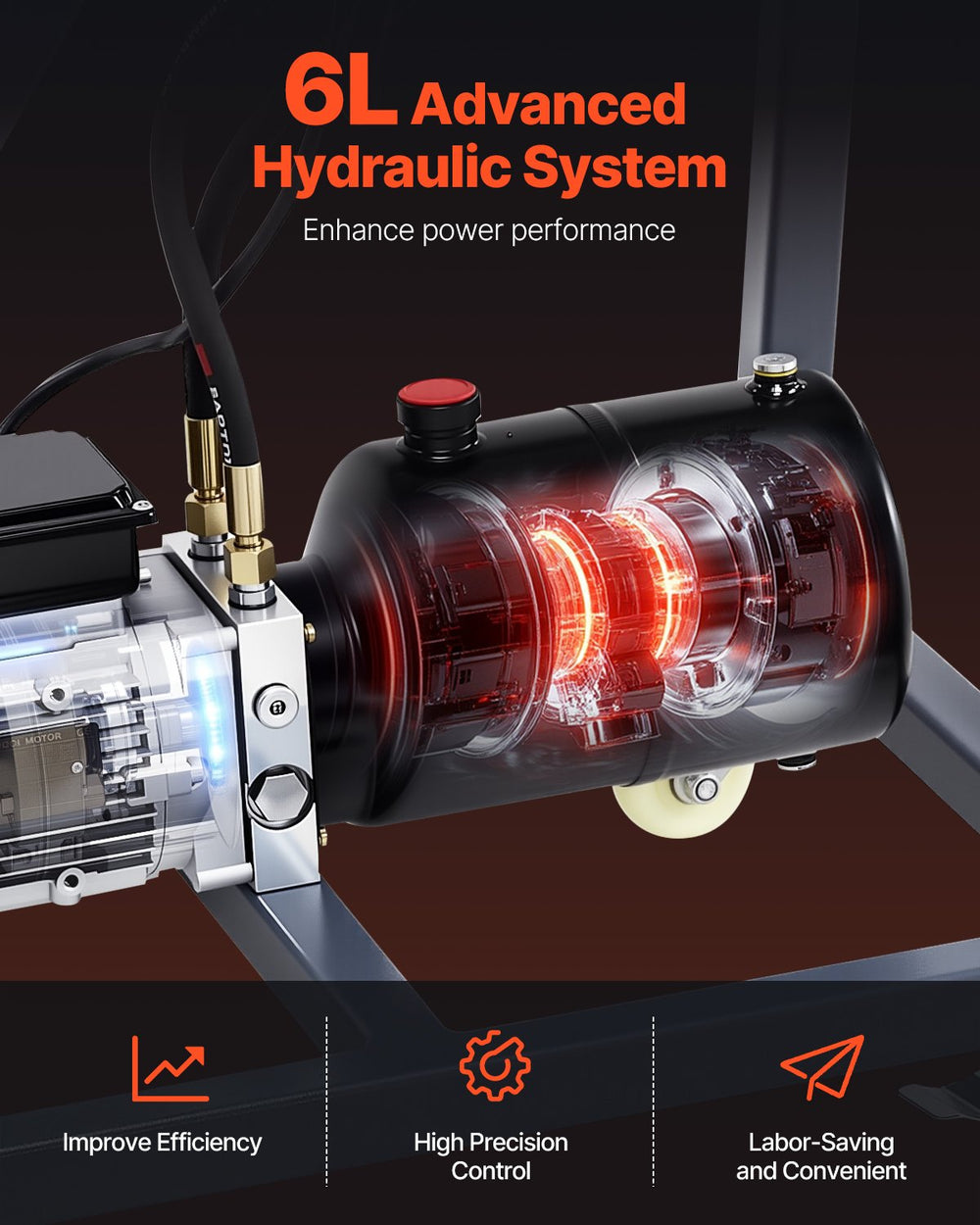 Vevor Electric Tube Bending Machine 750W with 6L Hydraulic Cylinder New