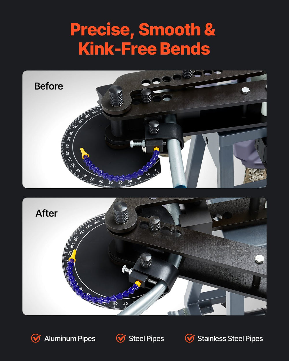 Vevor Electric Tube Bending Machine 750W with 6L Hydraulic Cylinder New