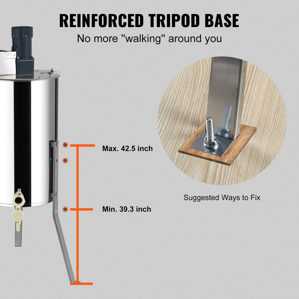 Vevor Honey Spinner Electric Extractor 2/4 Frames Stainless Steel New