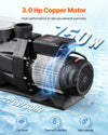 Vevor Above Ground Pool Pump 3 HP Single Speed with Strainer Basket 149 GPM 3450 RPM 220V New