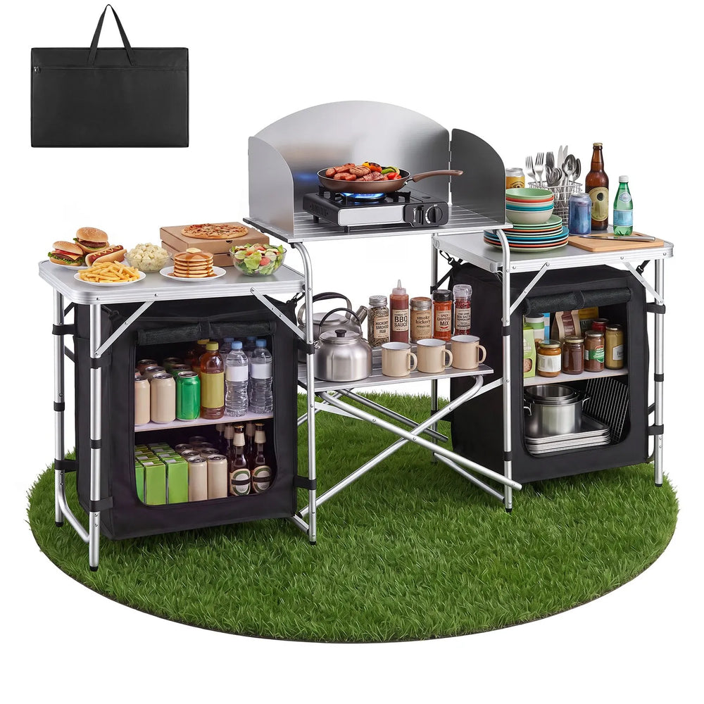 Vevor Camping Table Folding Outdoor Kitchen Cook Station New