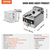 Vevor Countertop Deep Fryer Electric with Integrated Tank 6 Qt. 1750W New