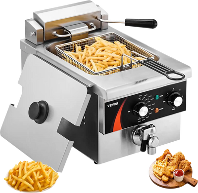 Vevor Countertop Deep Fryer Electric with Integrated Tank 6 Qt. 1750W New