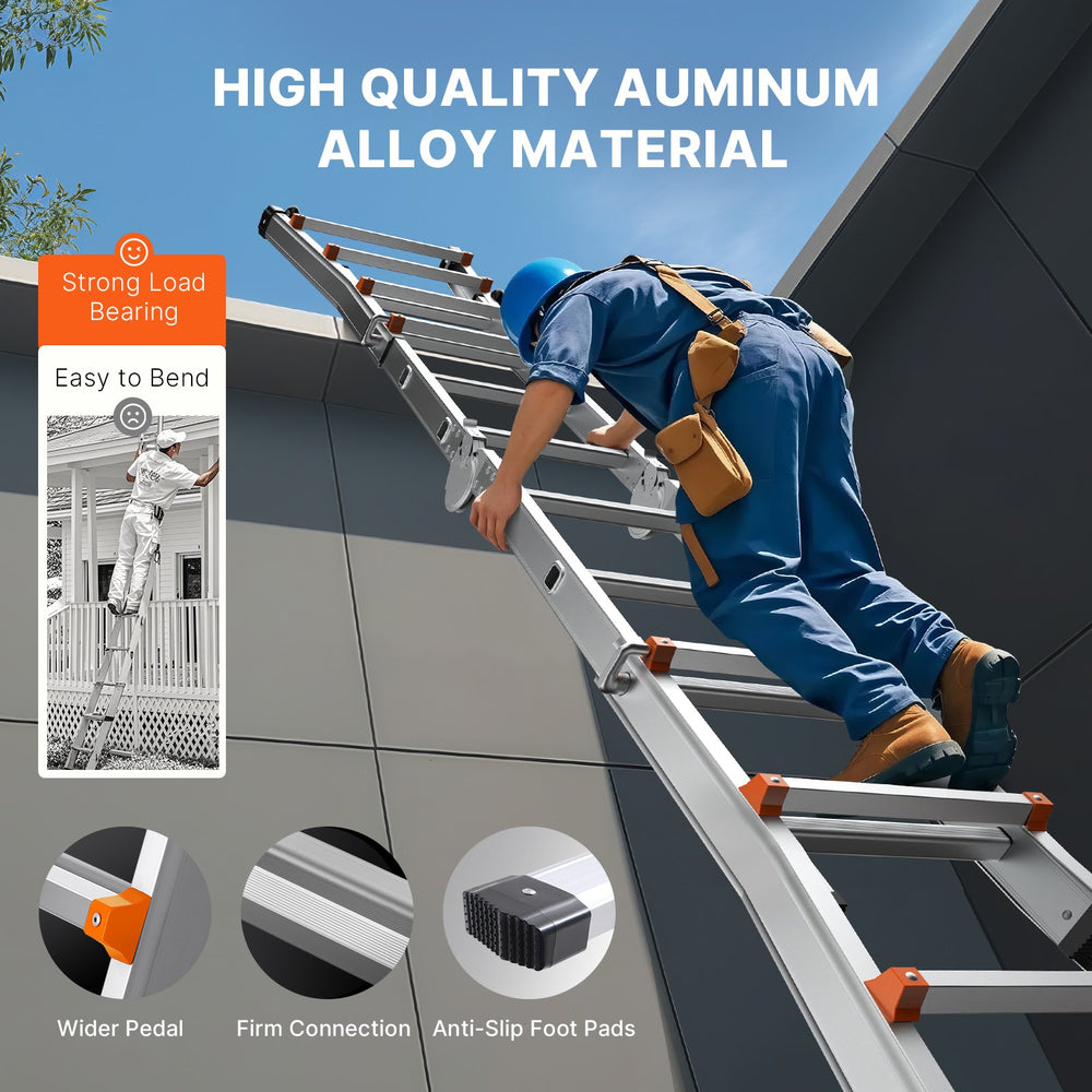 Vevor Telescoping Ladder A Frame 15.5 Ft 330 Lbs Capacity New