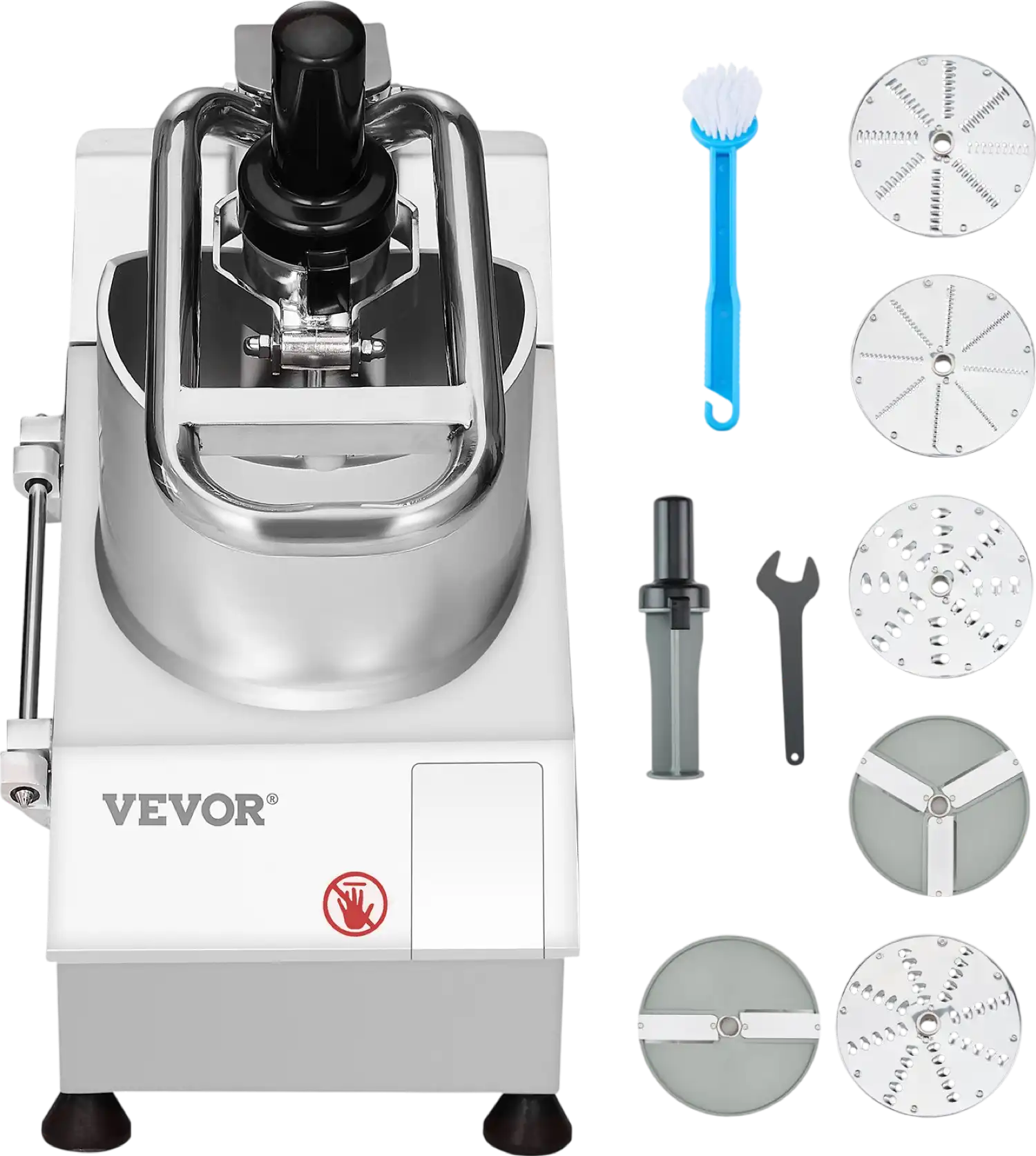 Vevor Food Processor Stainless Steel 750W with 6 Interchangeable Blades New