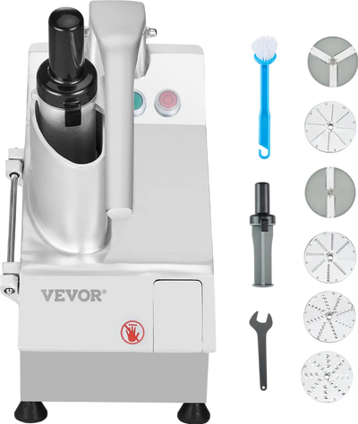 Vevor Food Processor Vegetable Chopper w/ 6 Blades Stainless Steel New