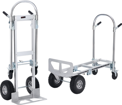 Vevor Aluminum Folding Hand Truck 2-in-1 Design Dolly Cart 1000 Lbs Capacity New