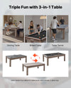 Vevor Pool Table Combo Set 3-in-1 Ping Pong and Dining Top with Benches New
