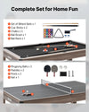 Vevor Pool Table Combo Set 3-in-1 Ping Pong and Dining Top with Benches New
