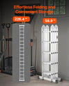 Vevor Multi-Purpose Folding Ladder 19ft Reach Height 7-in-1 Versatility Aluminum Frame New