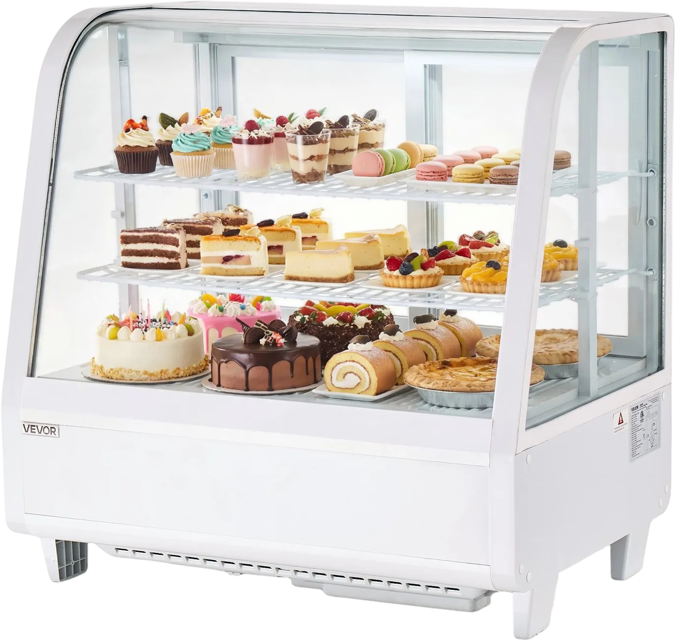 Vevor Refrigerated Display Case 3.5 Cu. Ft 2-Tier with LED Lighting New