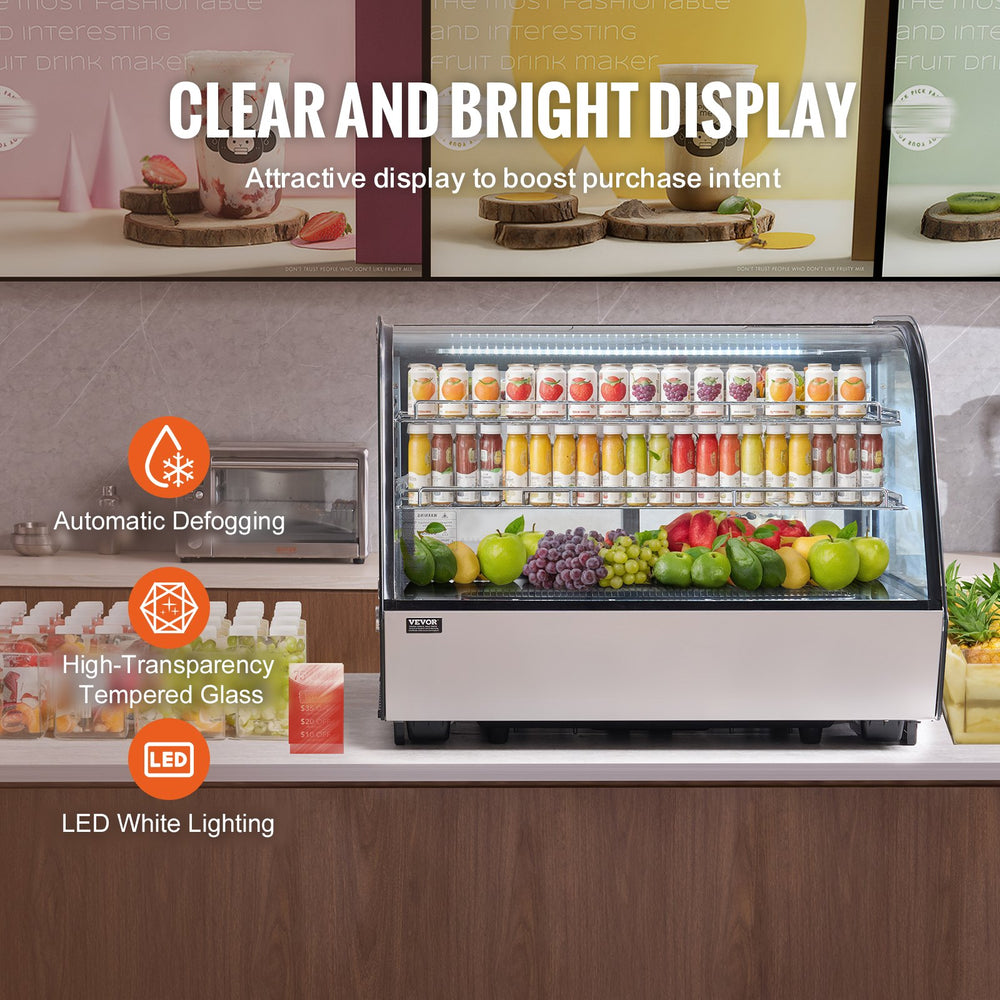 Vevor Refrigerated Display Case 5 Cu.Ft with Adjustable Shelves New