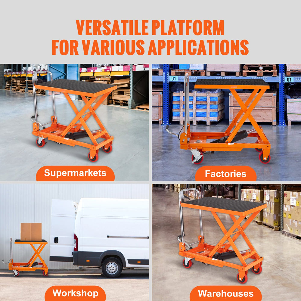 Vevor Hydraulic Lift Table Cart 28.5" Lift Height 330 Lbs Capacity New