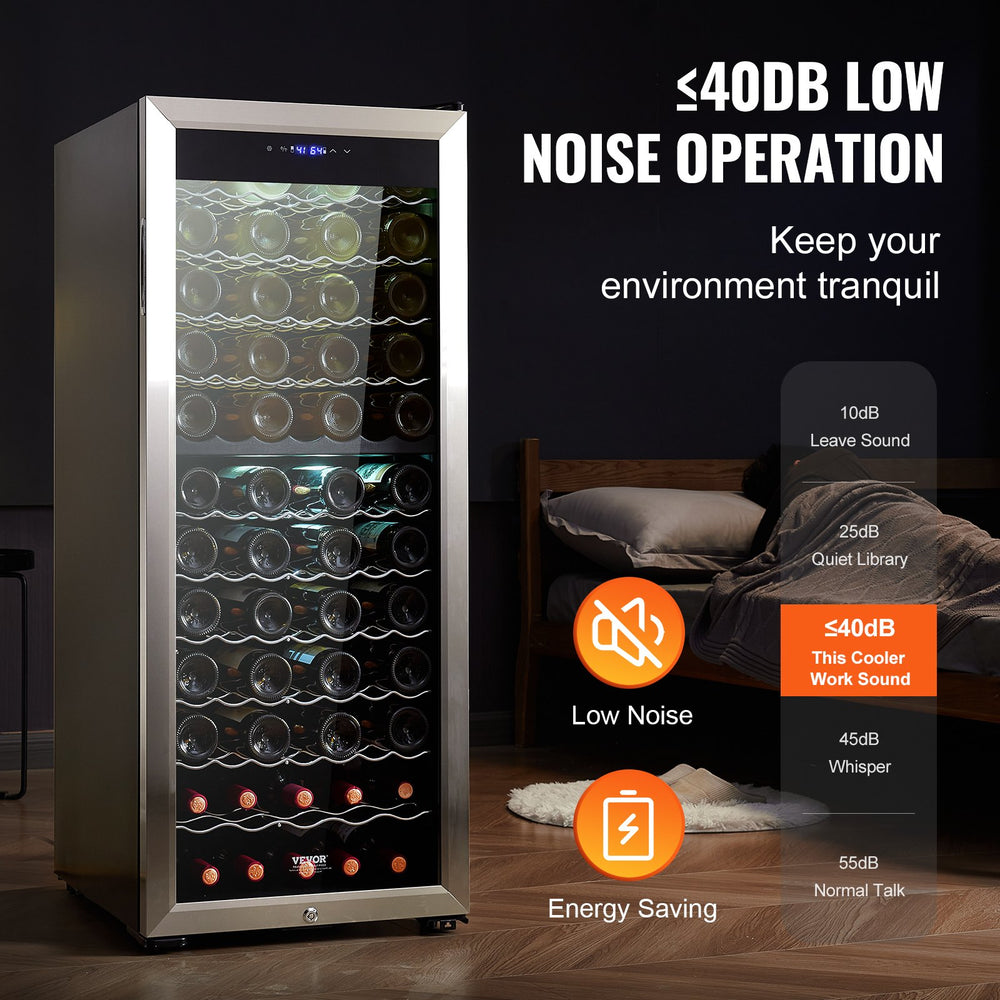 Vevor Wine Fridge with Dual Zone Temperature Control 80 Bottle Capacity New