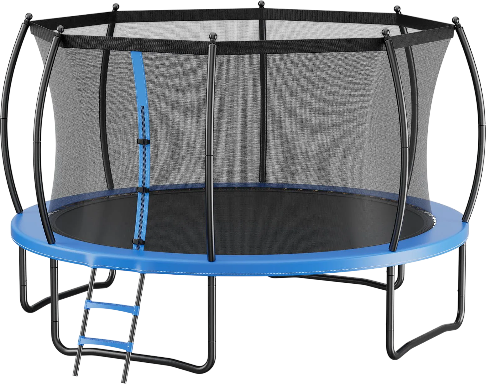Vevor Trampoline 10 ft. with Enclosure Net Curved Rods 265 lb. Capacity New