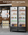 Vevor Merchandiser Refrigerator 11.47 Cubic Ft. Adjustable Shelves Glass Door New