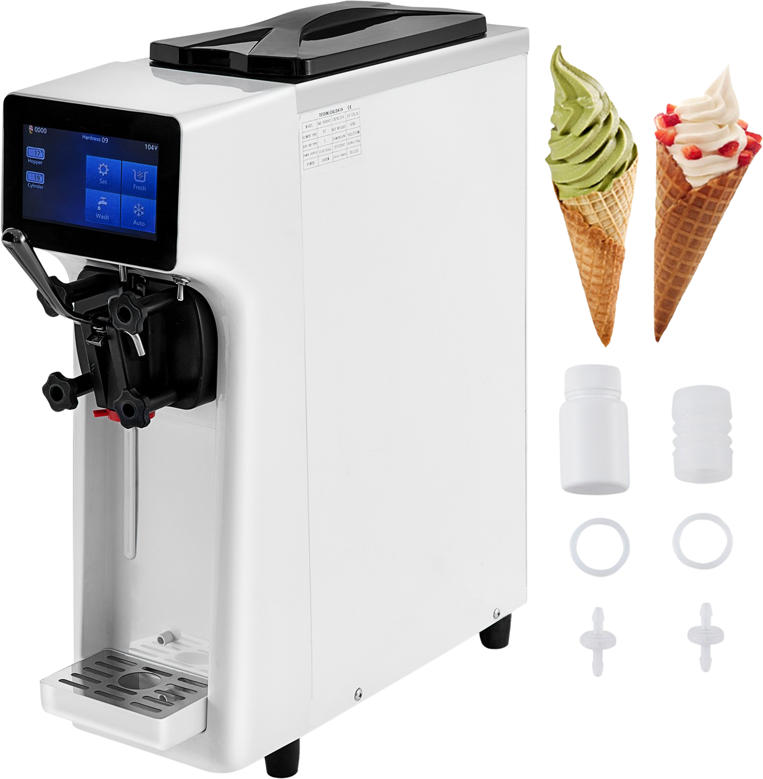 Vevor Commercial Ice Cream Maker with Touch Screen 2.5-5 Gal./Hr Yield 1000W New