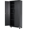 Vevor Metal Storage Cabinet 75" Locking with Wheels & 4 Adjustable Shelves New