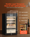 Vevor Electric Humidor 70L 400 Count Cabinet Compressor Cooling Humidity Temp Control New
