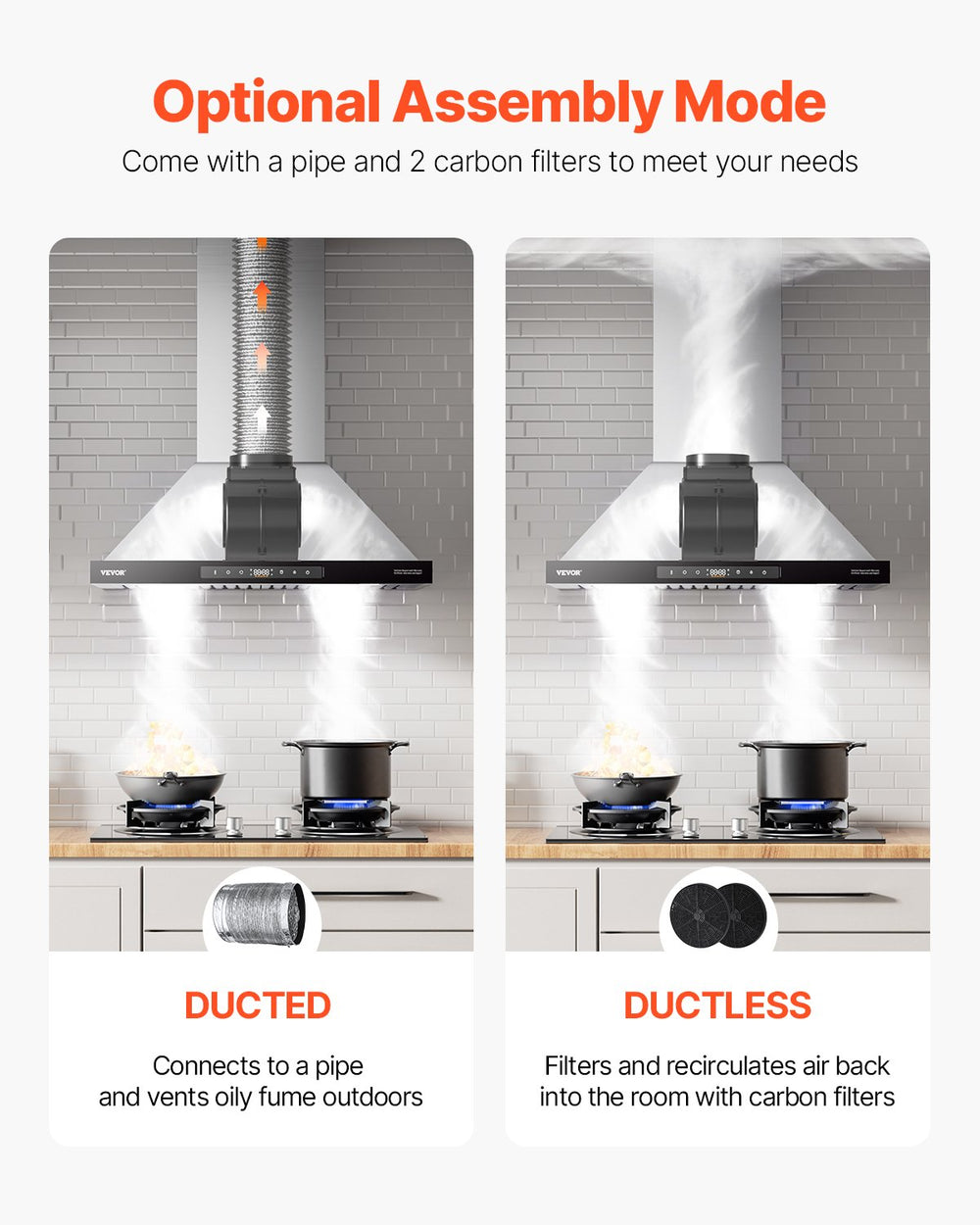 Vevor Range Hood Ceiling Mounted 800 CFM with Gesture & Touch Control New