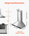 Vevor Range Hood Ceiling Mounted 800 CFM with Gesture & Touch Control New