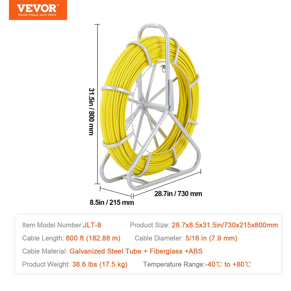 Vevor Fish Tape Fiberglass Wire Puller 5/16