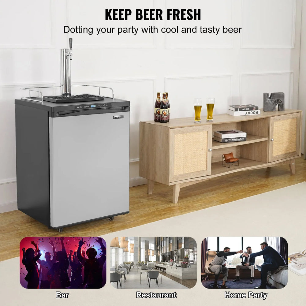 Vevor Beer Kegerator Dispenser Single Tap Full Keg Capacity with Temperature Control New