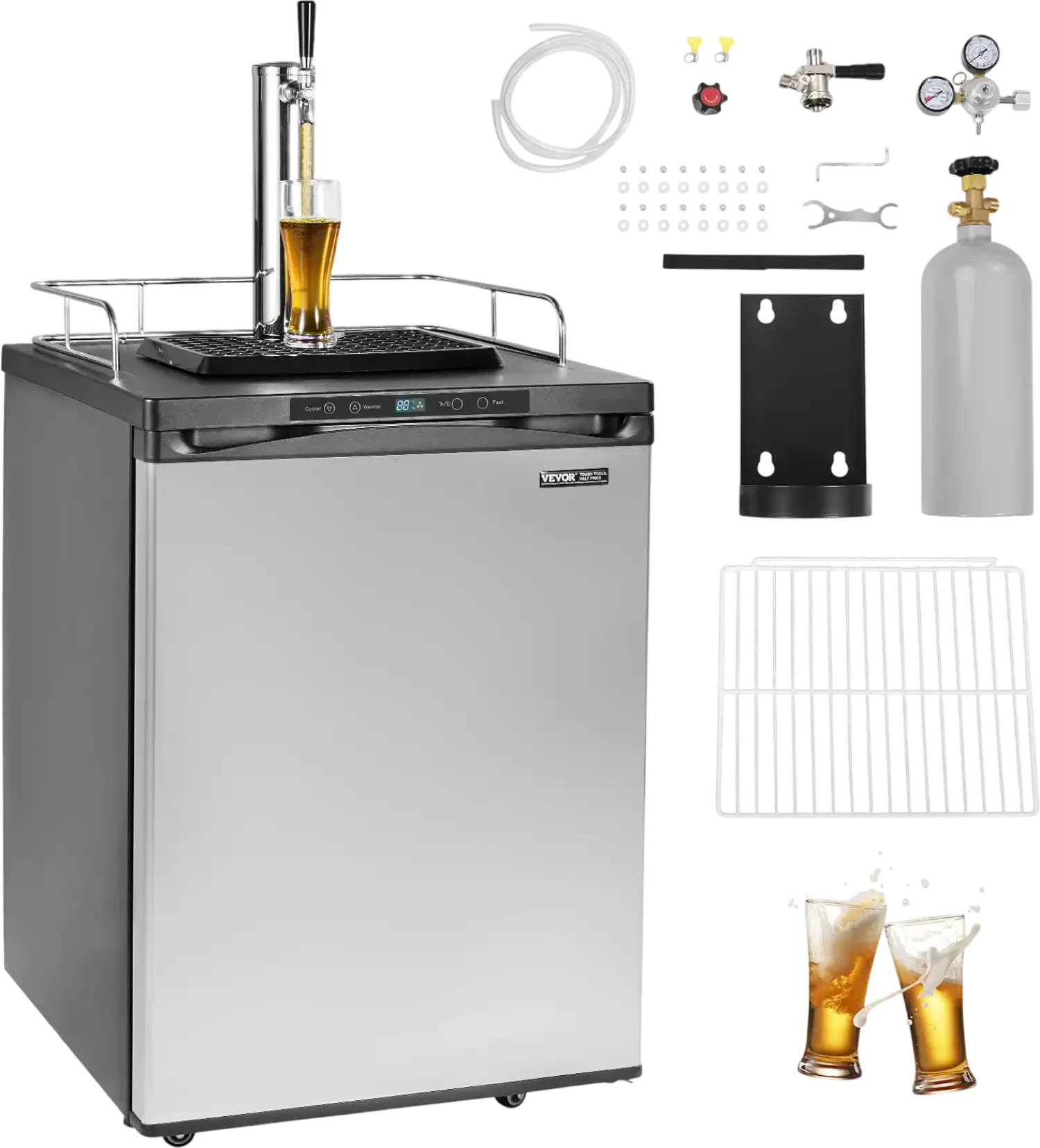 Vevor Beer Kegerator Dispenser Single Tap Full Keg Capacity with Temperature Control New