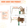 Vevor Wooden Swing Set 9-In-1 Outdoor Playground Set with Slide New