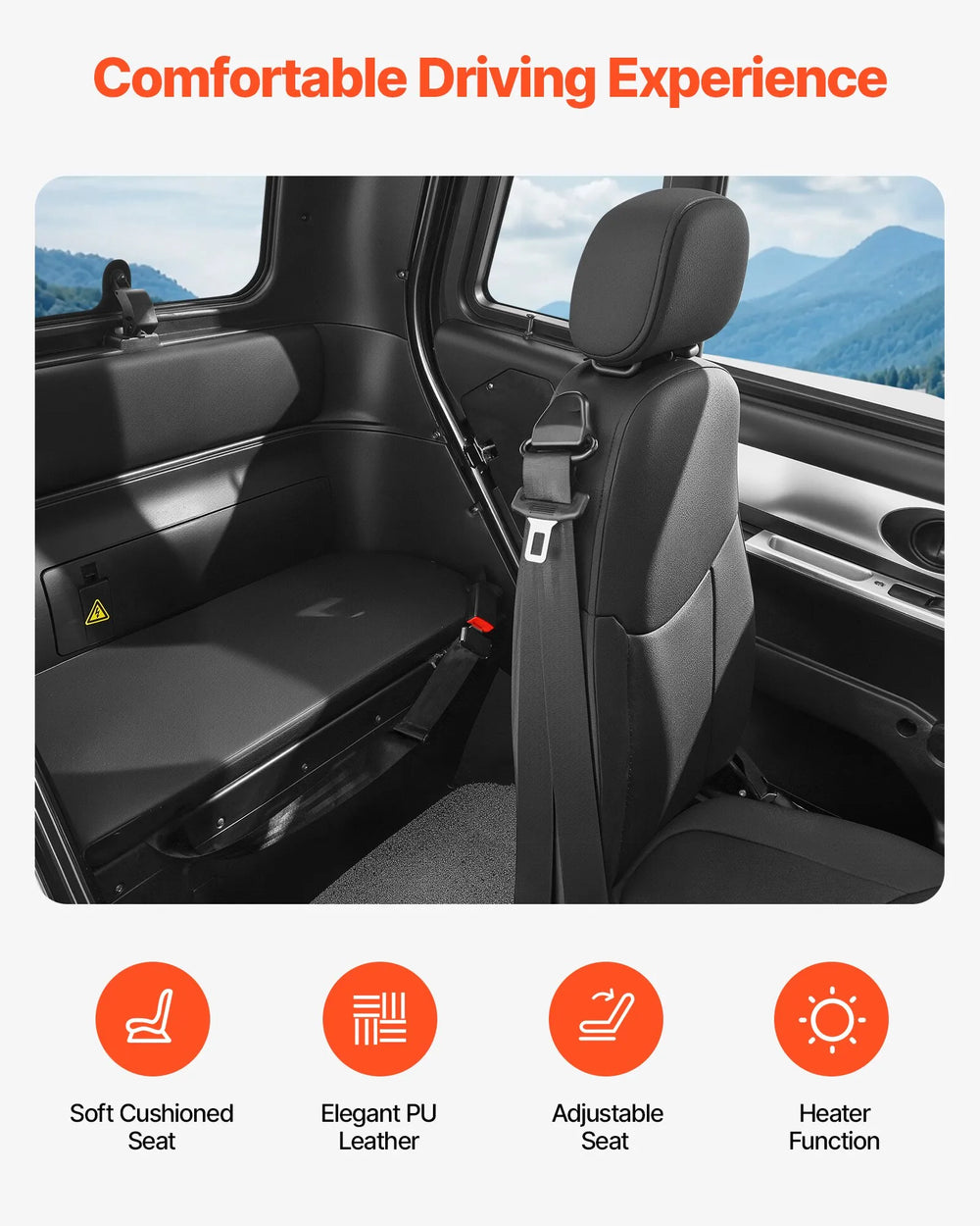 Vevor Enclosed Mobility Scooter 3-Wheel 15 MPH 37 Mile Range 1500W New