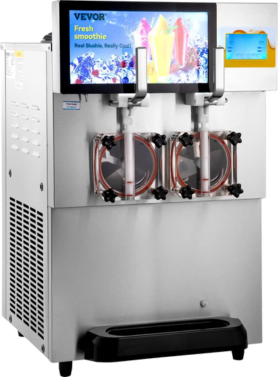 Vevor Commercial Slushy Machine 2.1 Gal. 8 L Double Tank Stainless Steel Frozen Drink Maker 1155W New