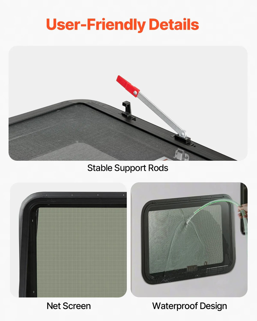 Vevor Exit RV Window 36" x 22" Emergency Push Out with Screen New