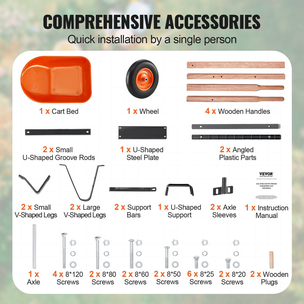 Vevor Wheelbarrow Cart 6 Cu. Ft and 330 Lbs Capacity New