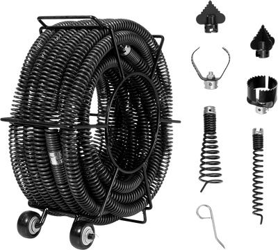 Vevor Drain Cleaning Cable 60 ft. x 1-1/5 Inch with 6 Cutters for 2