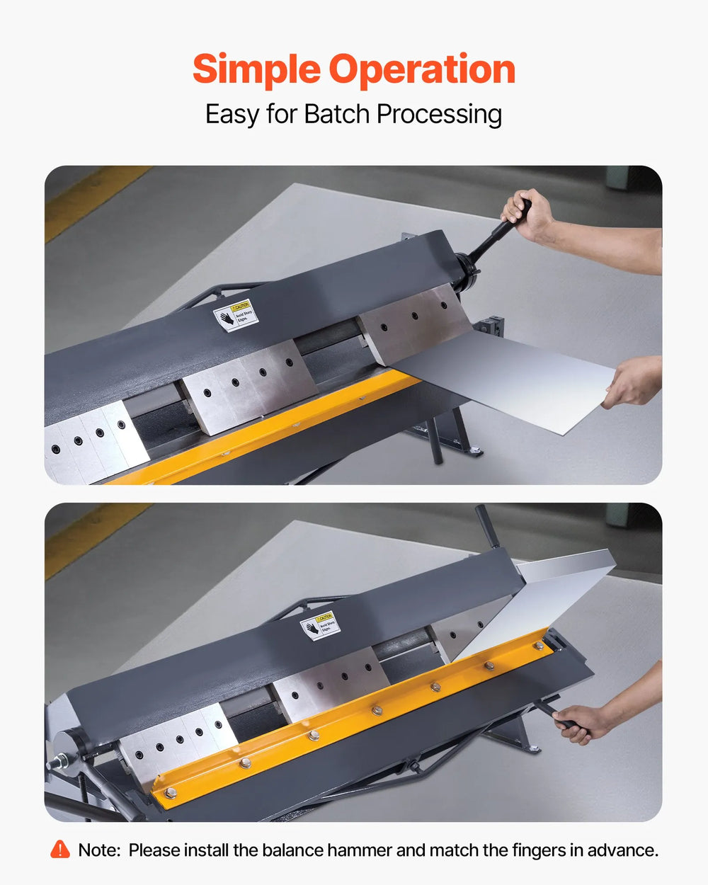 Vevor Box and Pan Brake 50" Sheet Metal Bender 16-Gauge Capacity with 16 Fingers 0-135° New