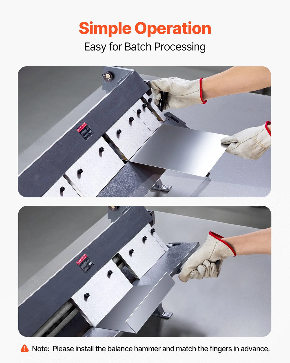 Vevor Box and Pan Brake 36" Sheet Metal Bender with 6 Fingers 0-135° Adjustable New