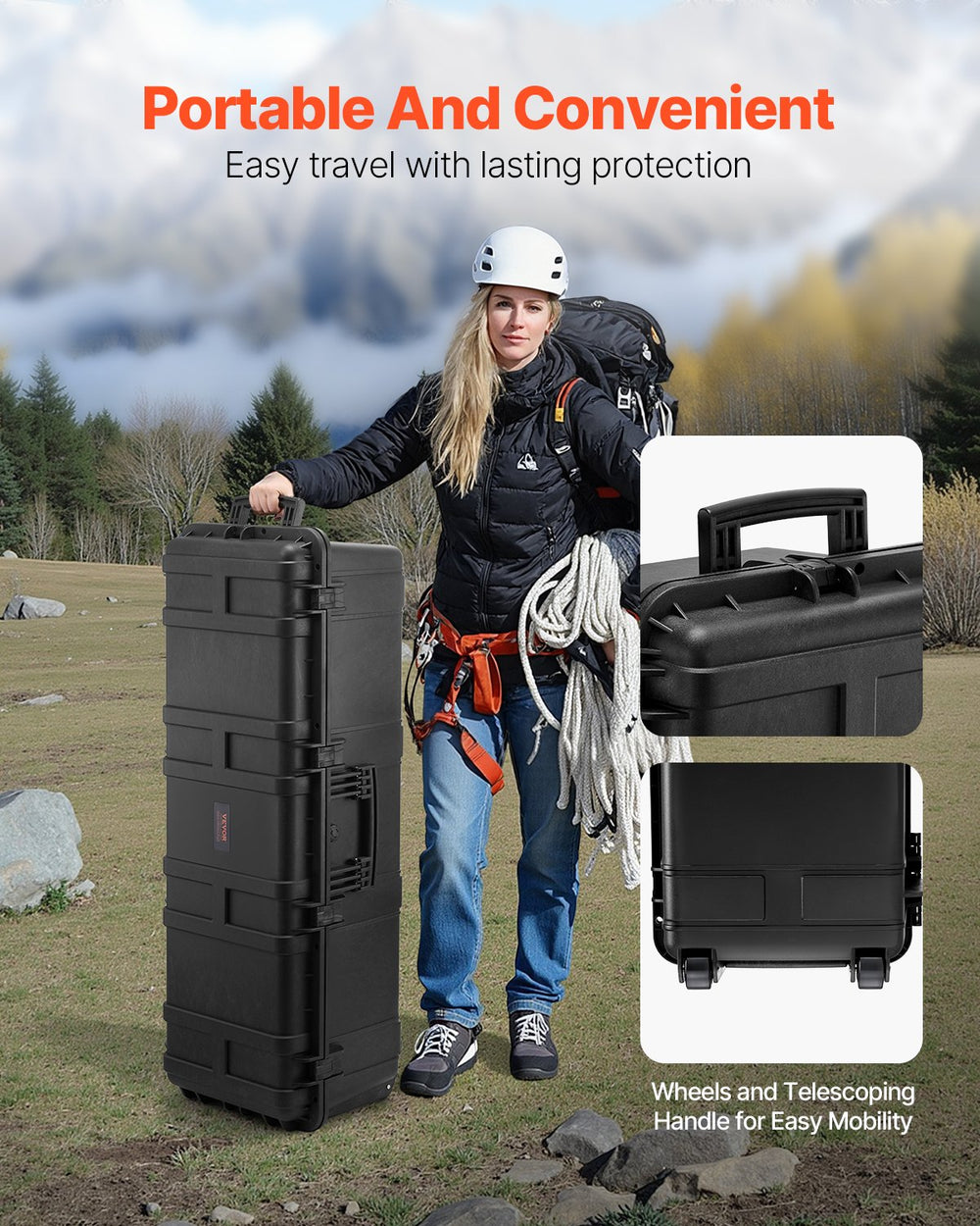 Vevor Weatherproof Hard Case Heavy Duty Dry Box with Pre-Cut Foam New