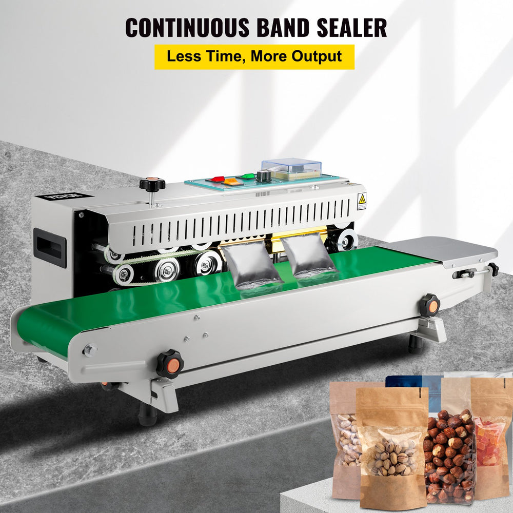 Vevor FR-900 Continuous Band Sealer Automatic Horizontal Sealing for PVC Bags 110V New