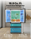 Vevor French Door Refrigerator 18.9 Cu. Ft with Double Freezer Drawers New
